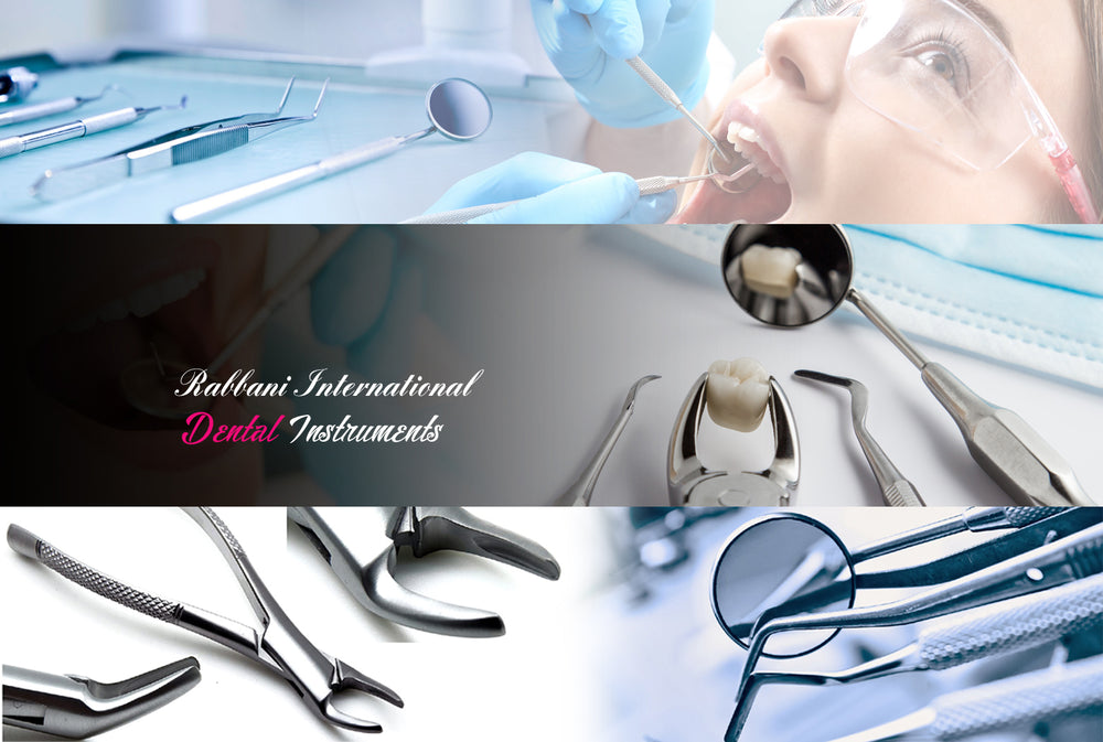 Rabbani International Sialkot Manufacturers Suppliers Exporters High Quality Stainless Steel Dental Instruments Extractive Restorative Periodontal Labortary Diagnostic Surgery Impression Trays Hollowares Implants TC Whole sellers Pakistan